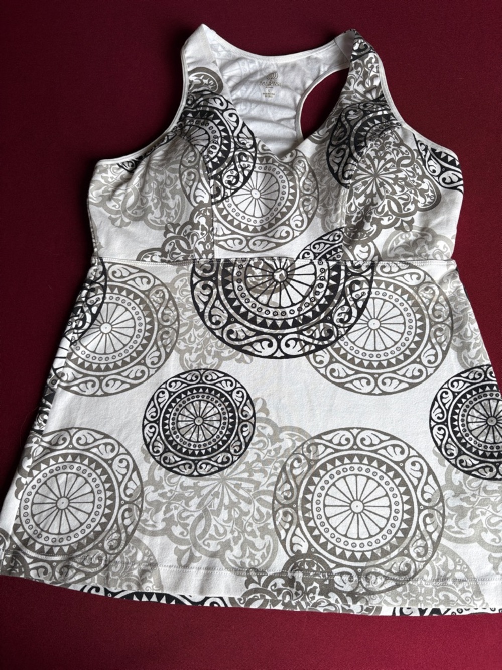 Balance Collection White Tank with Gray Medallion Design